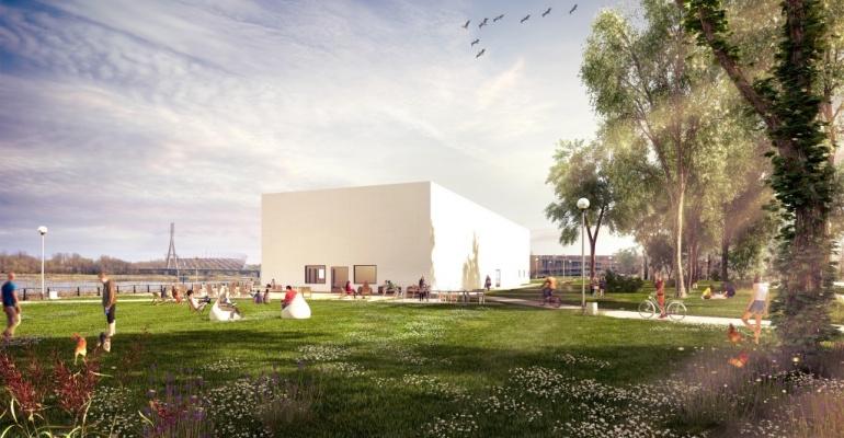 Nowy budynek Muzeum Sztuki Współczesnej - pawilon z Berlina okryty płótnem!