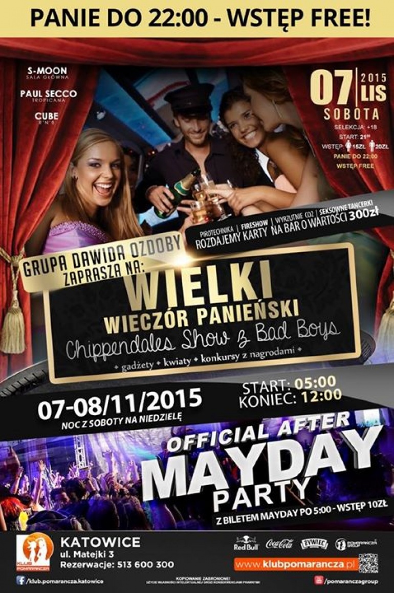 WIELKI WIECZÓR PANIEŃSKI ORAZ AFTER PARTY MAYDAY