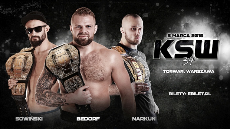 KSW 34: 5 marca Bedorf, Narkun i Sowiński zawalczą w Warszawie