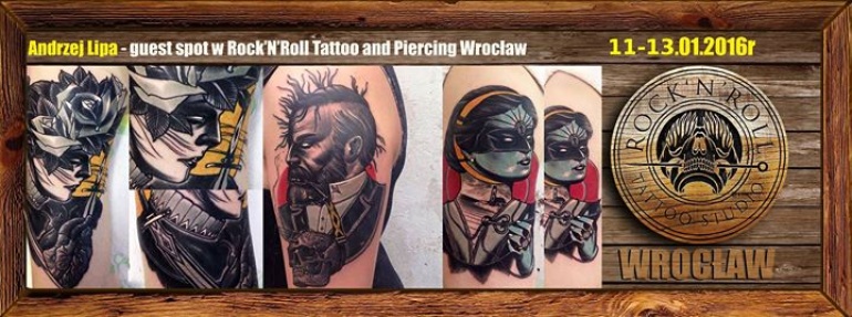Andrzej Lipa - guest spot w Rock'n'Roll Tattoo and Piercing Wrocław 11-15.01.2016r.!!