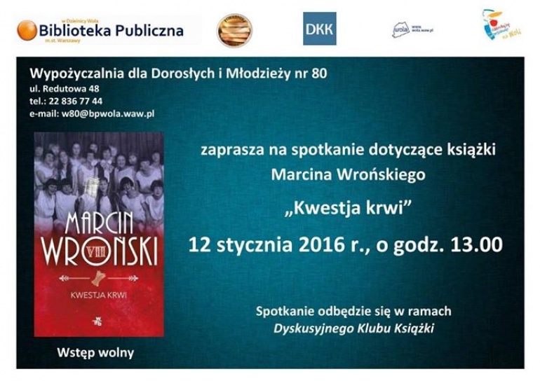 „Kwestja krwi” – spotkanie Dyskusyjnego Klubu Książki