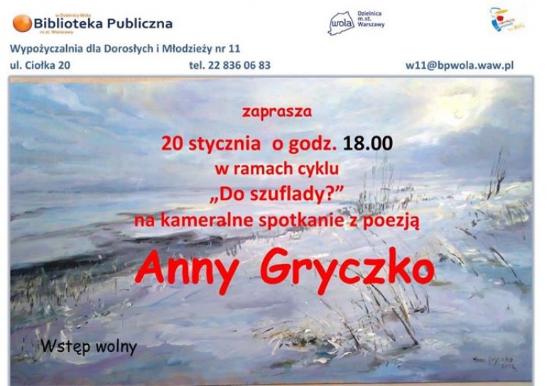 „Do szuflady?” – spotkanie poetyckie z Anną Gryczko