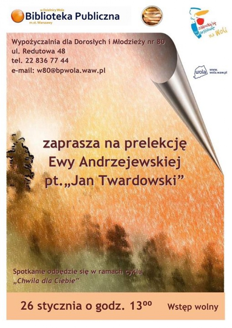 „Jan Twardowski” – prelekcja Ewy Andrzejewskiej