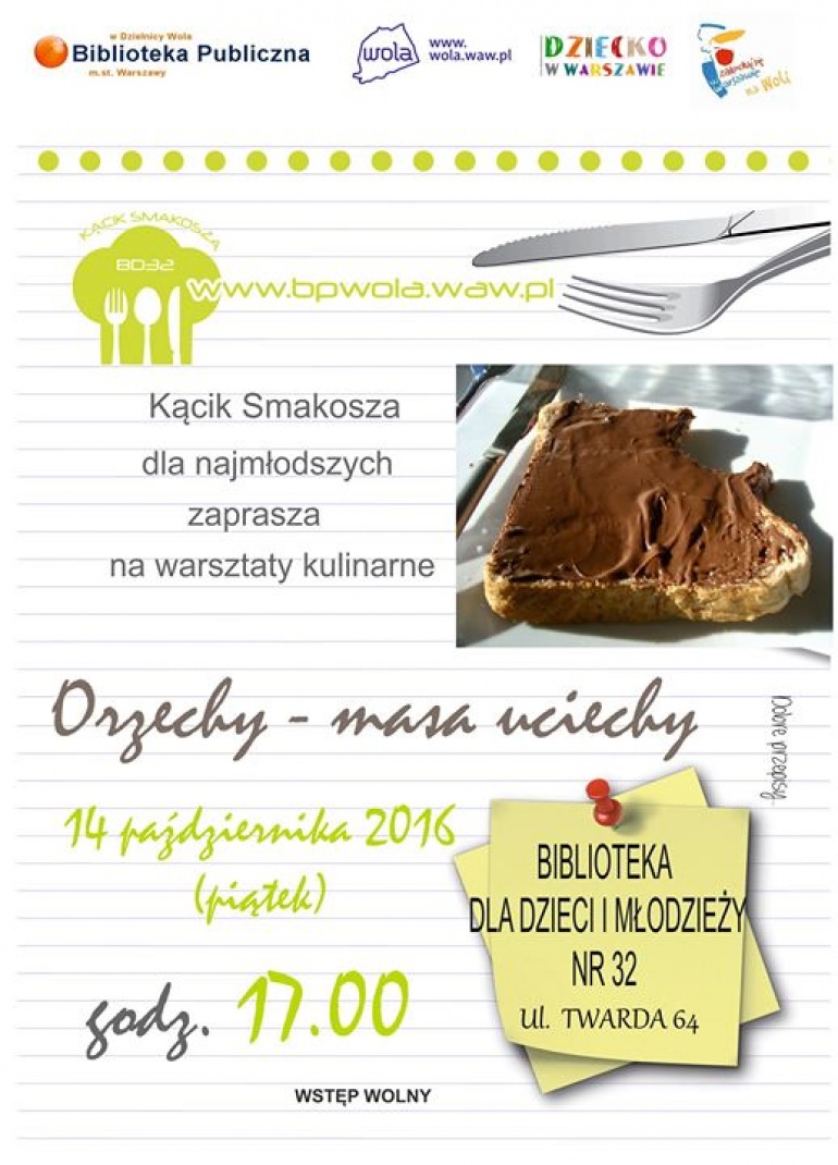 Orzechy, masa uciechy - warsztaty kulinarne dla najmłodszych