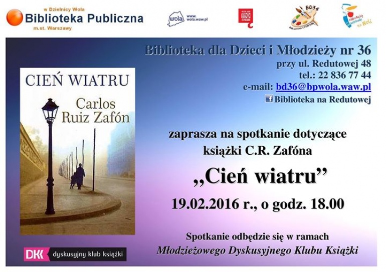 „Cień wiatru” – spotkanie Młodzieżowego Dyskusyjnego Klubu Książki