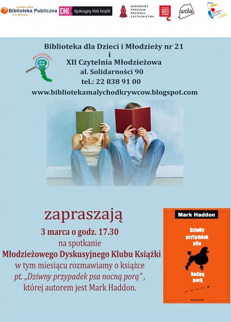 „Dziwny przypadek psa nocną porą” – spotkanie Młodzieżowego Dyskusyjnego Klubu Książki