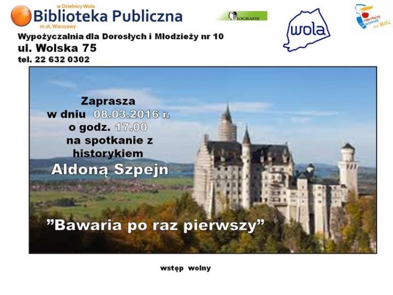 „Bawaria po raz pierwszy” - prelekcja Aldony Szpejn