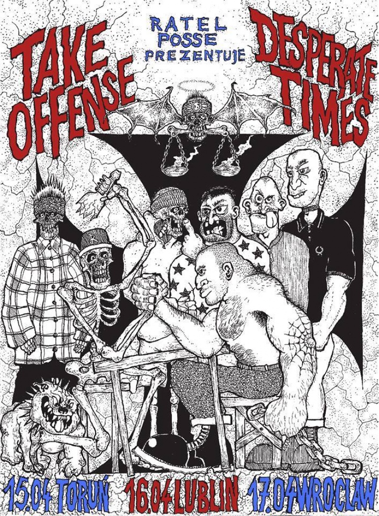 Take Offense & Desperate Times + skateboard session before gig