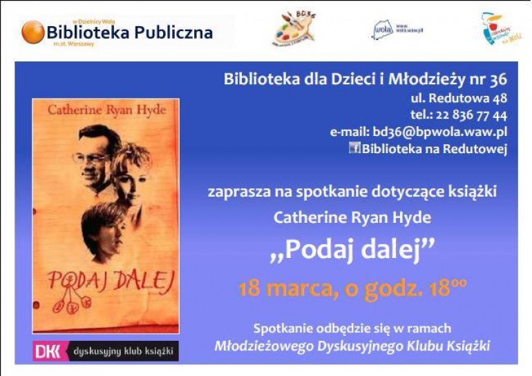 Podaj dalej" - spotkanie Młodzieżowego Dyskusyjnego Klubu Książki