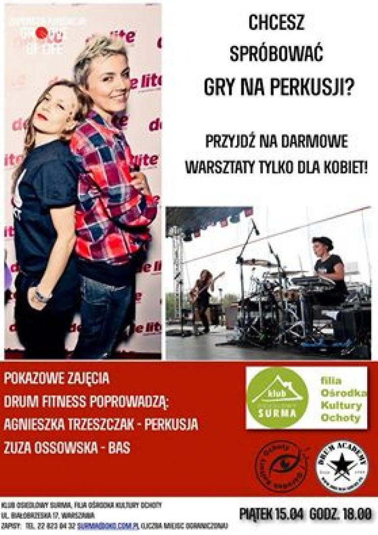 Drum Fitness- warsztaty perkusyjne dla kobiet