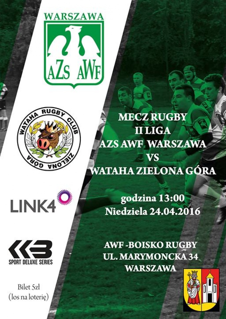 Mecz II Ligi AZS-AWF WARSZAWA - RC WATAHA ZIELONA GÓRA