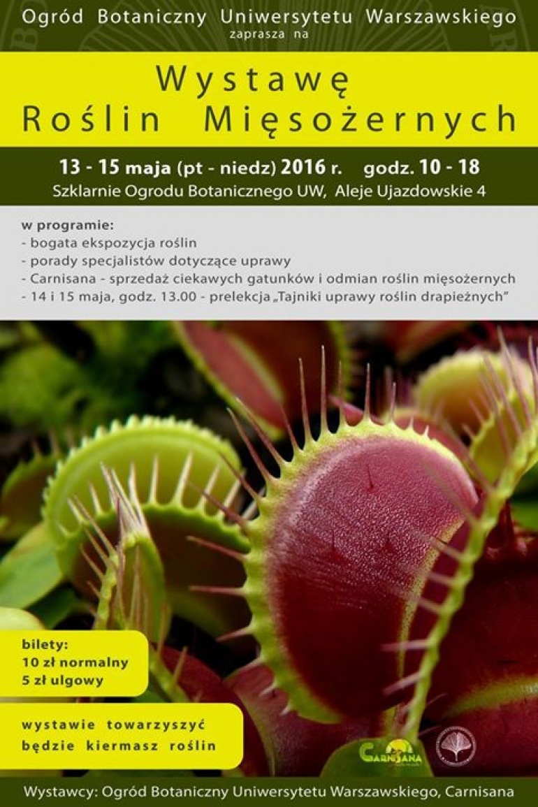 Wystawa roślin mięsożernych w Ogrodzie Botanicznym UW