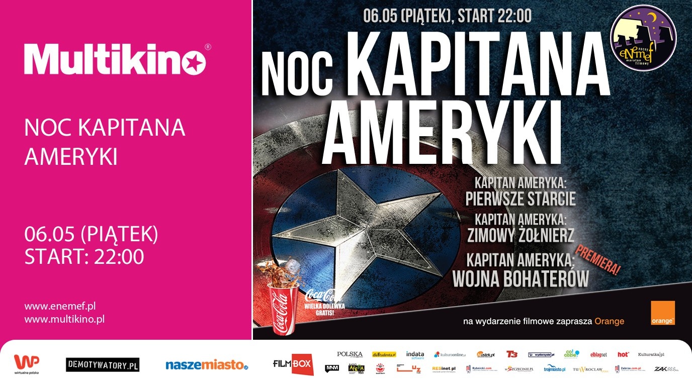 multikino, kapitan ameryka, premiera, enemef