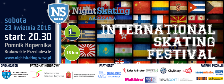 rolki, nightskating, sobota 23 kwietnia, pomnik kopernika