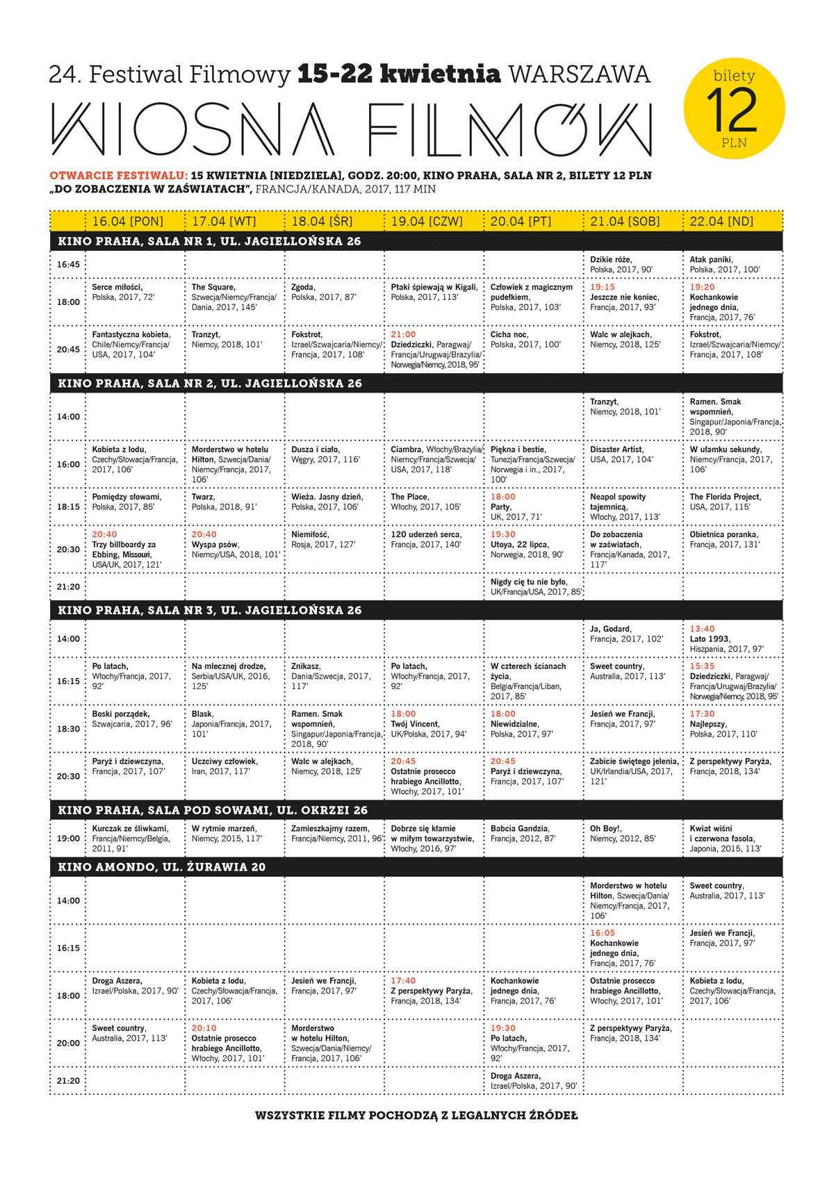 wiosna filmów 2018 warszawa